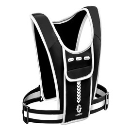 LUMEFIT Running Vest Phone Holder – Practical Jogger Phone Holder – Reflective Running Phone Holder with Water Bottle Pocket and Fixing Rope – Features Headphone Jack and Shoulder Pocket