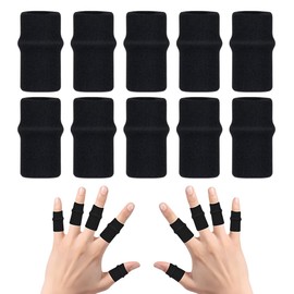 LACHT Tutore dita mano,10 pezzi Manicotti Elasticizzati Proteggi Dita, Protezioni per le Dita Culle Tutore Dito a Scatto per Pollice per Artrite del Dito Trigger Gonfiore Basket Sport