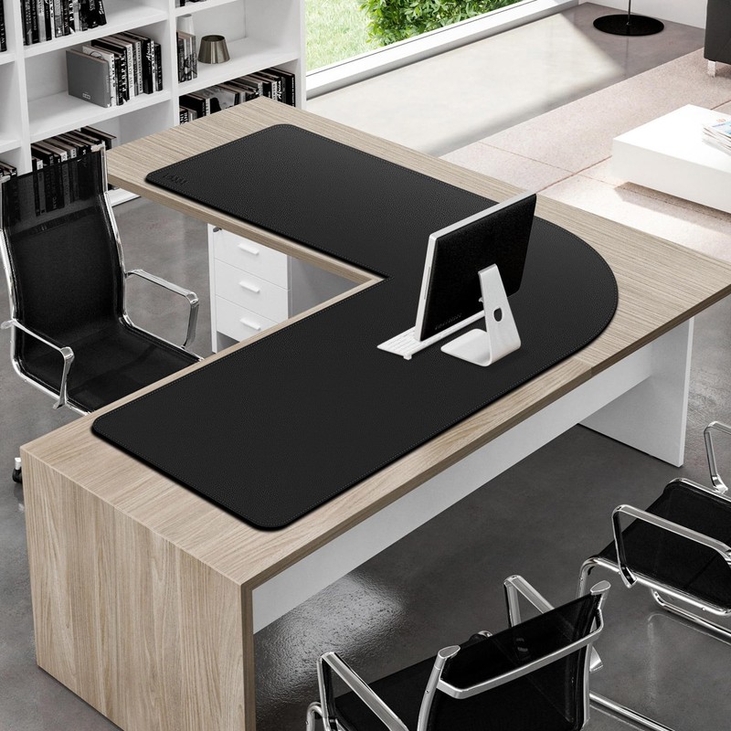 Vyaaa L Shaped Leather Desk Pad, 59" x 59" x