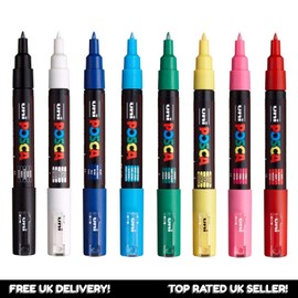 POSCA 8-Colour Paint Marker Set, PC-1M Extra Fine