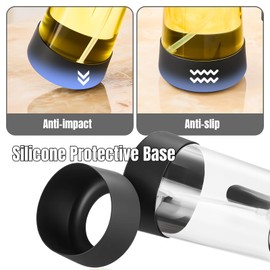 PARACITY Oil Dipenser Bottle with Silicone Bottom, 2 in 1 Olive Oil Sprayer and Dispenser, Oil Spray Bottle 500ML/ 17OZ for Cooking, Kitchen, BBQ, Air Fryer, Salad, Baking(1PC Black)