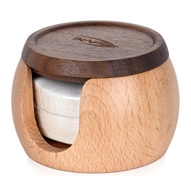 IKAPE Espresso Coffee Accessories, 200pcs 53.3MM Paper Filters, Replacement Espresso Puck Paper Filters with a Wooden Storage Holder, Compatible with Breville 54mm Portafilter Basket