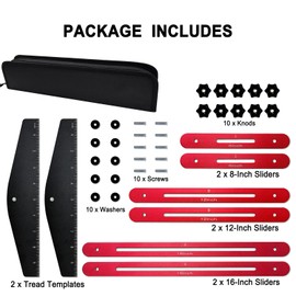 HFCToolX Stair Tread Template Tool - Aluminum Alloy Stair Measuring Tool Stair Tread Jig Stair Template Tool Stair Tread Measuring Tool Stair Gauge Tool Stair Tread Gauge Tool Stair Tread Tool