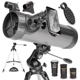 National Geographic 114mm Reflector Telescope with Eyepieces Mount Smartphone Adapter for Astronomy Astrophotography