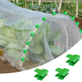 Plant Clips Greenhouse Clamp Clips, Set of 20 Post Fixing Clips for Waterproof, Rust Proof Awning, Tarpaulin and Greenhouse Film Clamp Diameter 11mm Green