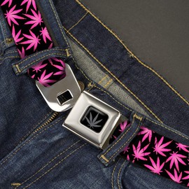 BUCKLE-DOWN INC. Unisex-Adults Buckle-Down Seatbelt Belt Weed Regular