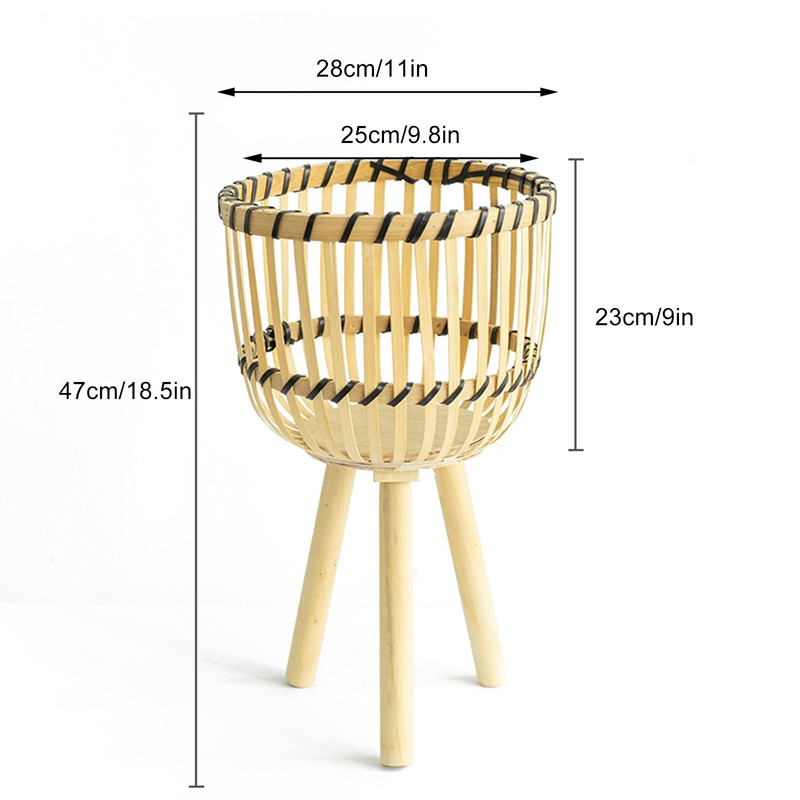 Woven Flower Pot Faux Rattan Planter High Living Room Floor
