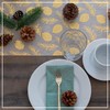 100%Mosel Table Runner, Linen Look, Natural, Pine Cones in Gold,