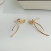 Silver 925 18K knotted ribbon earrings silver pink gold /