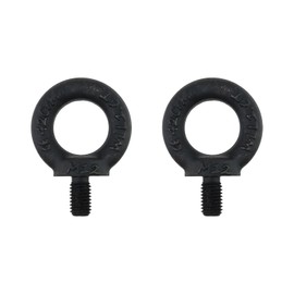 Mewutal 2pcs M12 Lifting Shoulder Eye Bolts Black Eye Bolt with Male Screw Thread Carbon Steel Ring Shoulder Eye Bolts (M12×20)