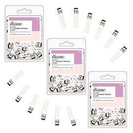 Diane Double Prong Hair Clips for Women, Girls For Holding Rollers or Hair 1.75 Inches Long Silver D17 (Pack of 240)