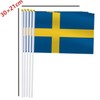 Sweden Handheld Small Flag Set,10 PCS 5×8 Inch Mini Swedes