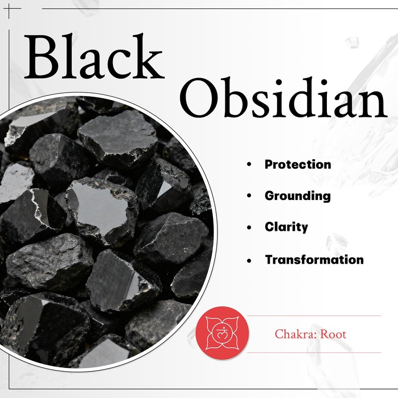 mookaitedecor Set of 4 Natural Black Obsidian Crystal Cabinet Knobs