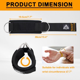 Wrist Cuffs with Dual D-Rings – Secure & Comfortable Support for Cable Machine Workouts, Lateral Raises, Arm Strength Training, and Triceps Exercises