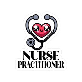 CafePress Nurse Practitioner Stethoscope Small Die Cut Sticker, 3"x4" Glossy Finish