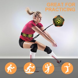 Acpetdr Soccer Volleyball Rugby Trainer, Football Kick Throw Solo Practice Training Aid Control Skills Adjustable Waist Belt for Kids Adults