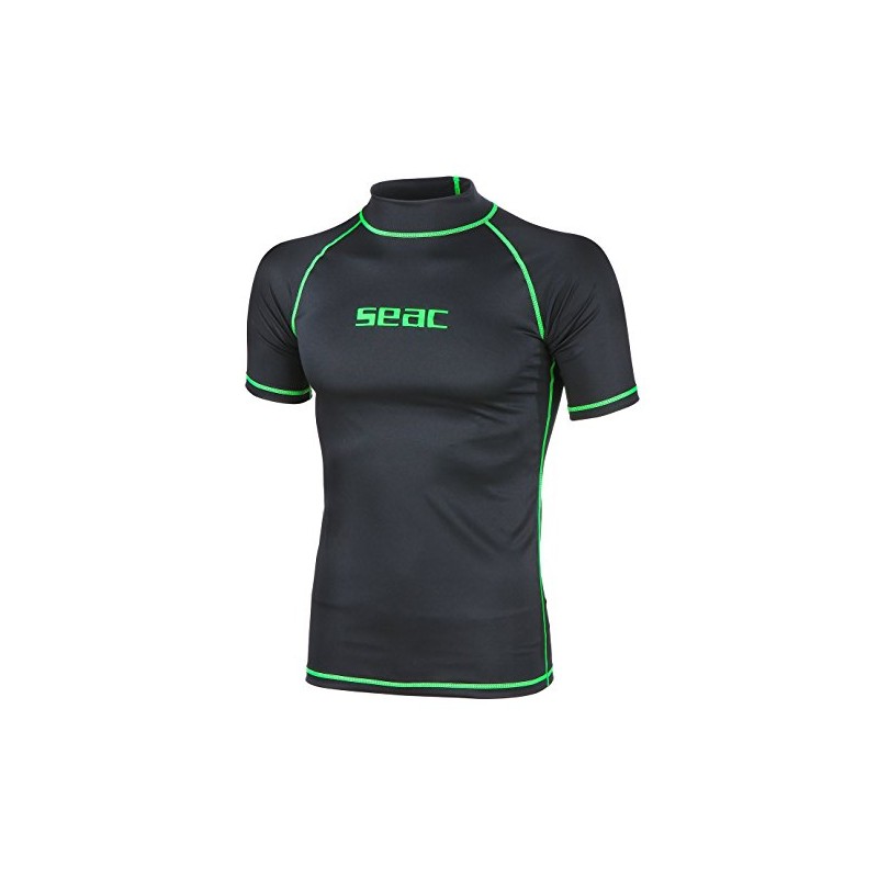 SEAC Men's Rash Guard T Black, Short Sleeve, Sun Protection