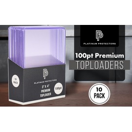 Platinum Protectors 100pt Toploaders Trading Card Protectors (50-Count) - Clear Hard Plastic Top Loader Sleeves for Autos, Refractors, etc