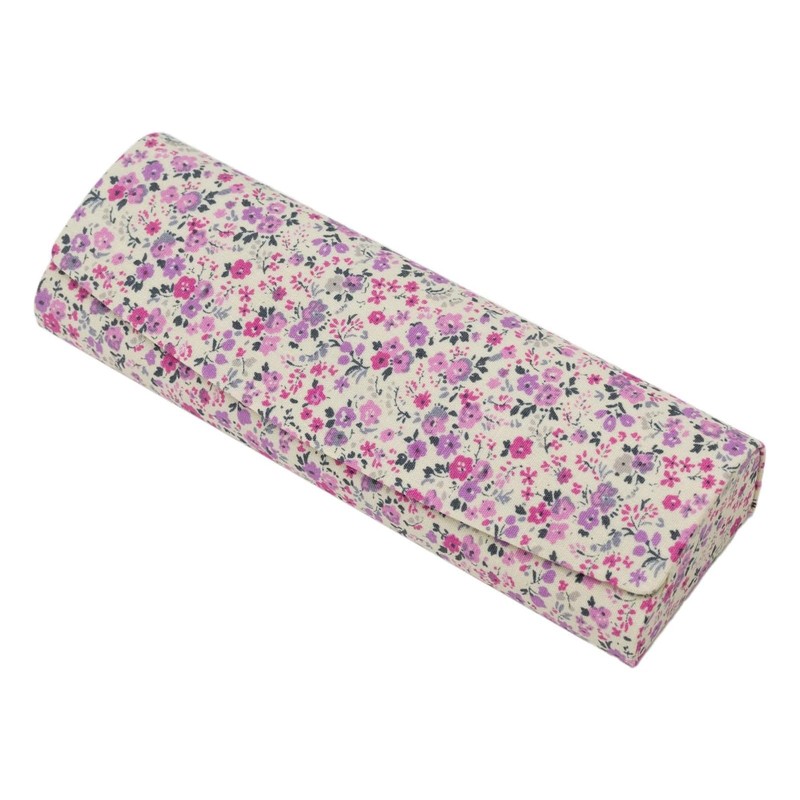 テーシーケース メガネケース おしゃれ レディース ハード ケース マグネット式 スチール コットン ピンク