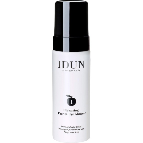 IDUN Minerals Face & Eye Cleansing Mousse - Foam-Based Mild Wash, Removes Dirt & Waterproof Makeup - Recommended for Normal/Combination Skin - 100% Vegan, Contains Glycerin & PCA - 5.07 fl oz