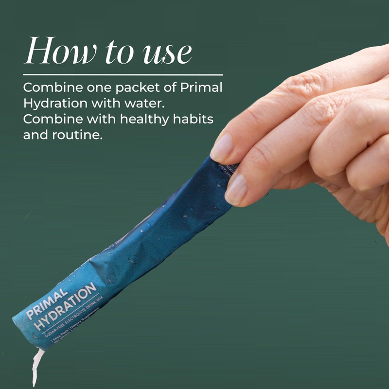 Primal Harvest Electrolytes Powder Packets Primal Hydration, Easy Open Packets,