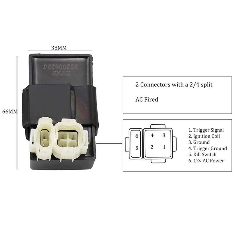 PRO BAT Moped Scooter 6 Pin AC Ignition CDI Box