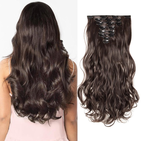 SEGOHAIR Hair Extensions Clip in 8Pcs 18 Clips Synthetic Fiber