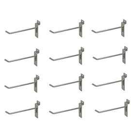 Jproducts 12 Counts Chrome Utility Pegboard Slatwall Single Pin Hooks 2" / 4" / 6" / 8" / 10" / 12" for Shop Display Fitting (8")