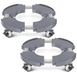 VANCASTLE Plant Caddy Plant Stand with Wheels, Heavy Duty Plant Roller Base 15-22 Inch Adjustable，Palnt Wheel Base 440 LBS, Large Potted Planter Cart Dolly for Flower Mover, Gray, 2 Pack