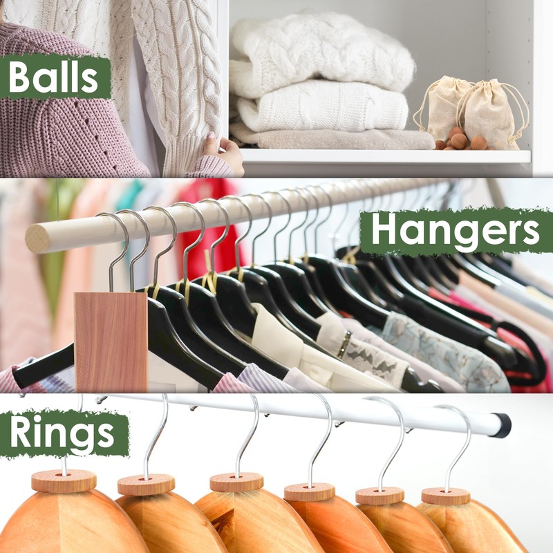 ecoKiwi Cedar Blocks for Clothes Storage Mega Bundle Box -