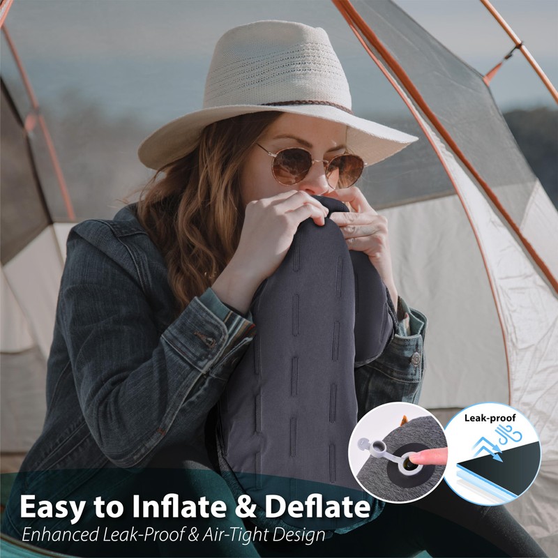 TREKOLOGY Camping Pillow - Premium Inflatable Pillow for Camping, Beach,
