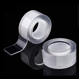 Clysburtuony Double Sided Adhesive Tape Heavy Duty, 2PC Removable Poster Tape Double Stick Mounting (2 Rolls, Width-2CM, Long 2M,Thickness-1MM) (Width-2CM)