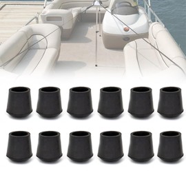 Boat Cover Support Pole Bottom End Cap - 7/8" Rubber Top, Boat Accessories, 12 Pcs (White)