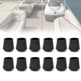 Boat Cover Support Pole Bottom End Cap - 7/8" Rubber Top, Boat Accessories, 12 Pcs (White)