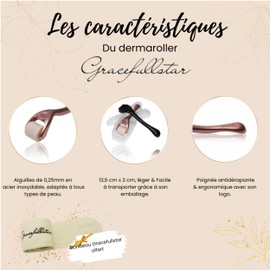 Gracefullstar Derma Roller Face 0.25mm Stainless Steel Micro Needles | Anti Acne Treatment for Wrinkles, Stretch Marks, Pores | Derma Roller is a Skin Care Tool