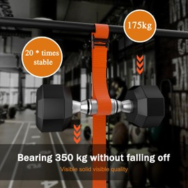 Hamstring Curl Strap,59 inches Adjustable Squat Strap Foot Dumbbell Strap,Exercise Strap Assisted Leg Curl Strap Leg Tibialis Raises Workout for Women(Sand Orange)