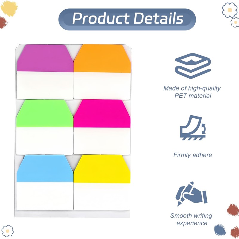600 Pcs Page Markers Tabs,Colorful Post It Tabs,Multi-Purpose Sticky Tabs