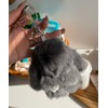 Wigo Mofumofu Rabbit Plush Keychain, gray