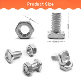 30 Pack Greenhouse Nuts and Bolts Square Head 10mm Aluminium Greenhouse Bolts & Nuts Greenhouse Accessories for Installing Building Repairing and Fixing Green House