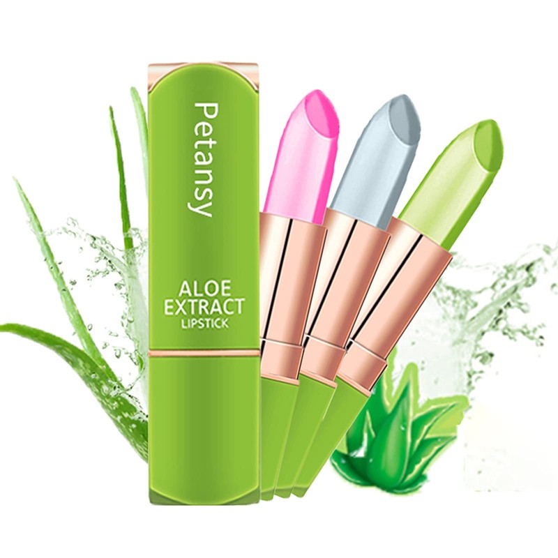 Petansy 3 Packs Aloe Vera Lipstick , Lips Moisturizer Long