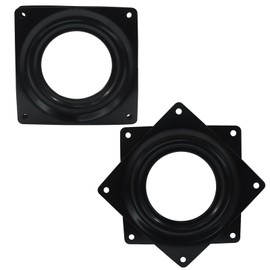 Murtenze 2 Pack 4 Inch Lazy Susan Turntable Bearing Lazy Susan Hardware with Steel Ball Bearing Rotating Tray, Square Swivel Plate for Dining Table, Cabinet(Black)