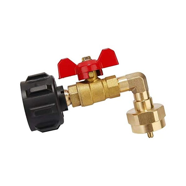Solimeta QCC1 Propane Refill Elbow Adapter, 90 Degrees Propane Refill