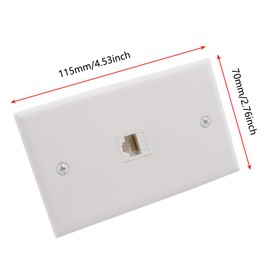 CAT.6 RJ45 Ethernet Wall Plate, OZXNO 2-Pack RJ45 Female to Female Keystone Jack Wallplate Removable Cat6 Inline Coupler Faceplate Compatible with Cat7/6/6e/5/5e Devices (1 Port)