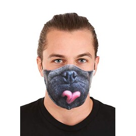 Adult Pug Sublimated Face Mask Standard