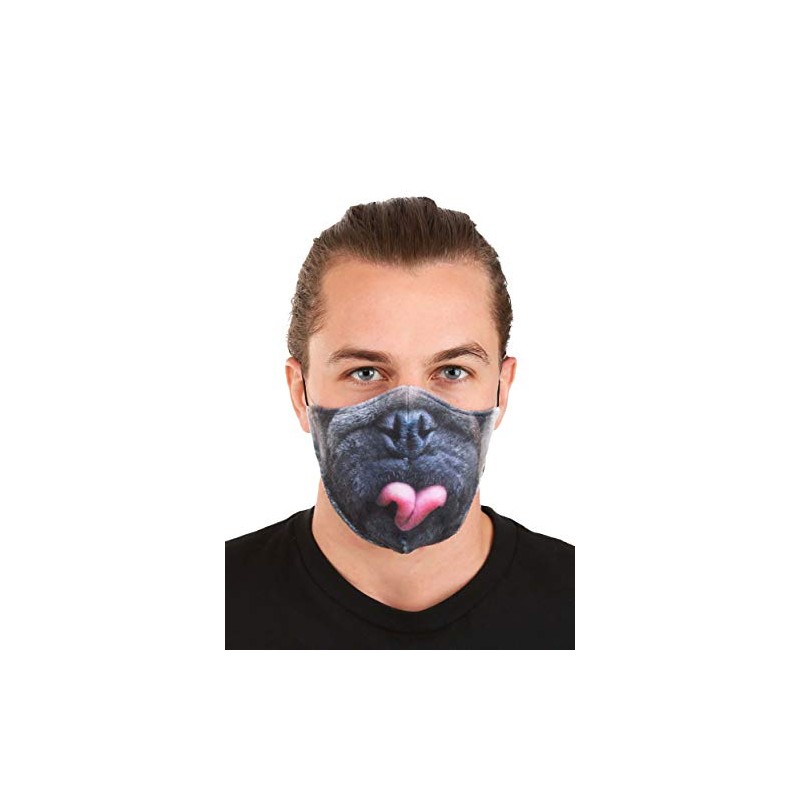 Adult Pug Sublimated Face Mask Standard