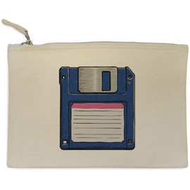 'Blue Floppy Disk' Canvas Clutch Bag/Accessory Case (CL00041958)