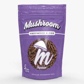 Mycelium Premium Hardwood Alder – Organic, Non-GMO, High Nutritional Value Substrate for Mushroom Cultivation, Sourced from Local USA Farms, Sustainable Farming, 5 lbs