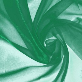 Manyshofu Green Organza Fabric by The Yard - 60 Inch Wide, 2 Yard Soft Sheer Fabric Silky Organza Tulle Fabrics Chiffon Fabrics for DIY Wedding Dress Bridal Decorations Fashion Craft