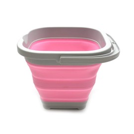 SAMMART Foldable Rectangular Basket/Bucket, 5 Litre, Rectangular, 5 Litre (5L Rectangular, Pink)