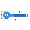 x10 M6 X 250MM Zinc Plated Folded Straining Eyebolts Nut